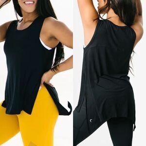 Zyia Navy Blue Long Finesse Slit Tank Top XS